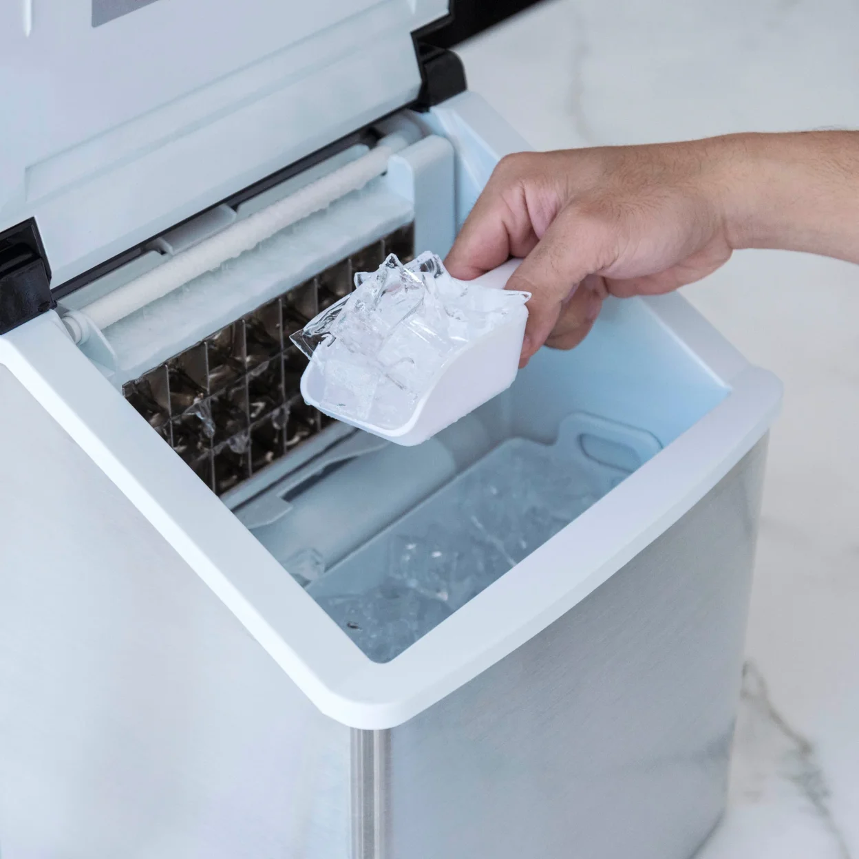 Newair Countertop Clear Ice Maker, 40 lbs. of Ice a Day with Easy to Clean BPA-Free Parts