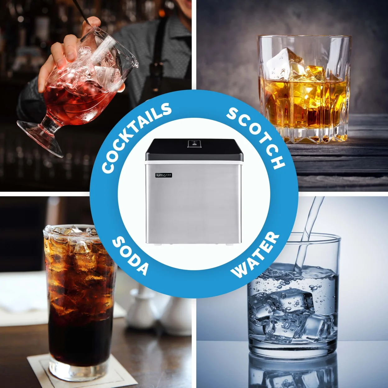 Luma Comfort Countertop Clear Ice Maker, 28 lbs. of Ice a Day with Easy to Clean BPA-Free Parts