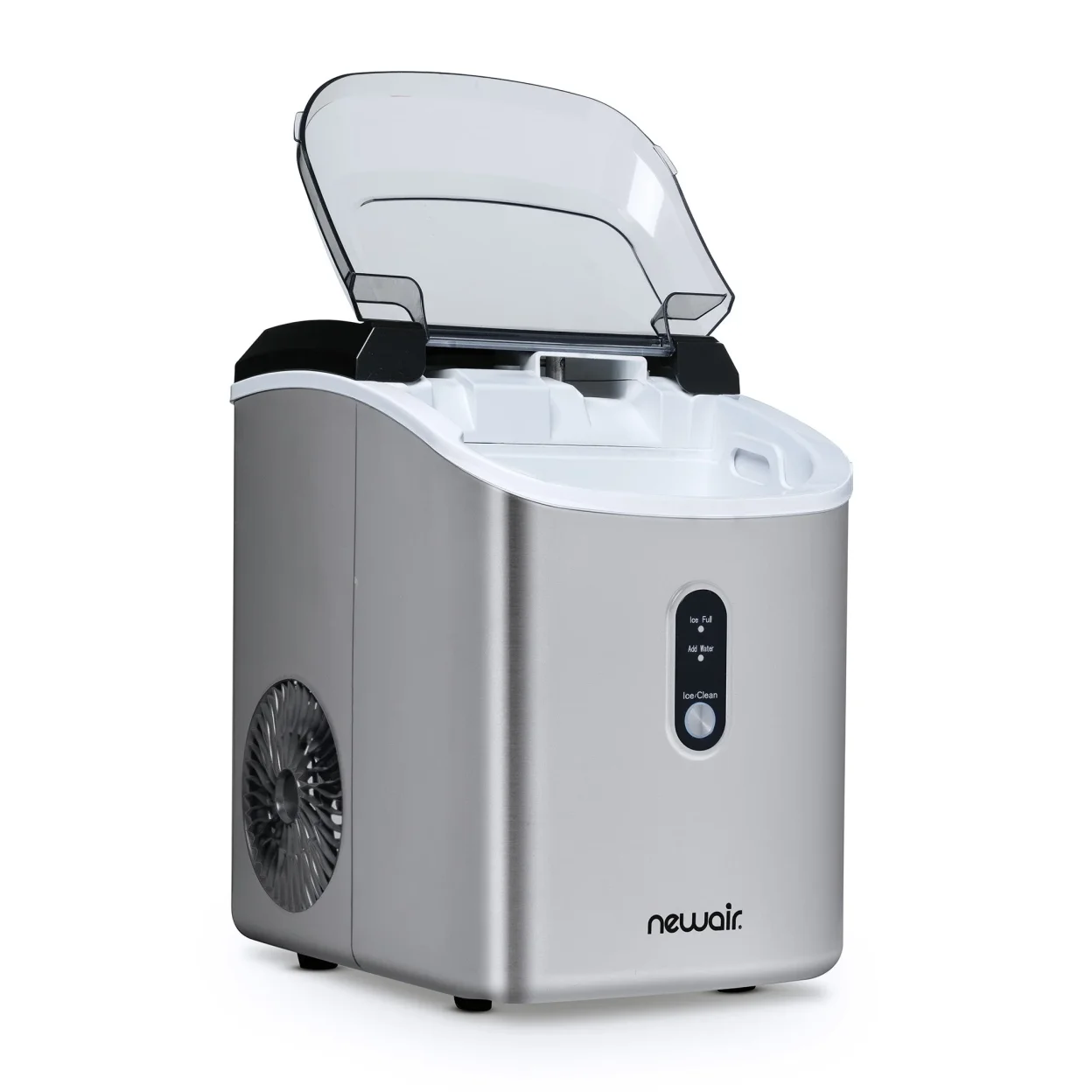 Newair 26 lbs. Countertop Nugget Ice Maker, Large Ice Viewing Window, Self-Cleaning Button and Easy-Pour Waterspout, Perfect for Cocktails, Smoothies, Soda and More