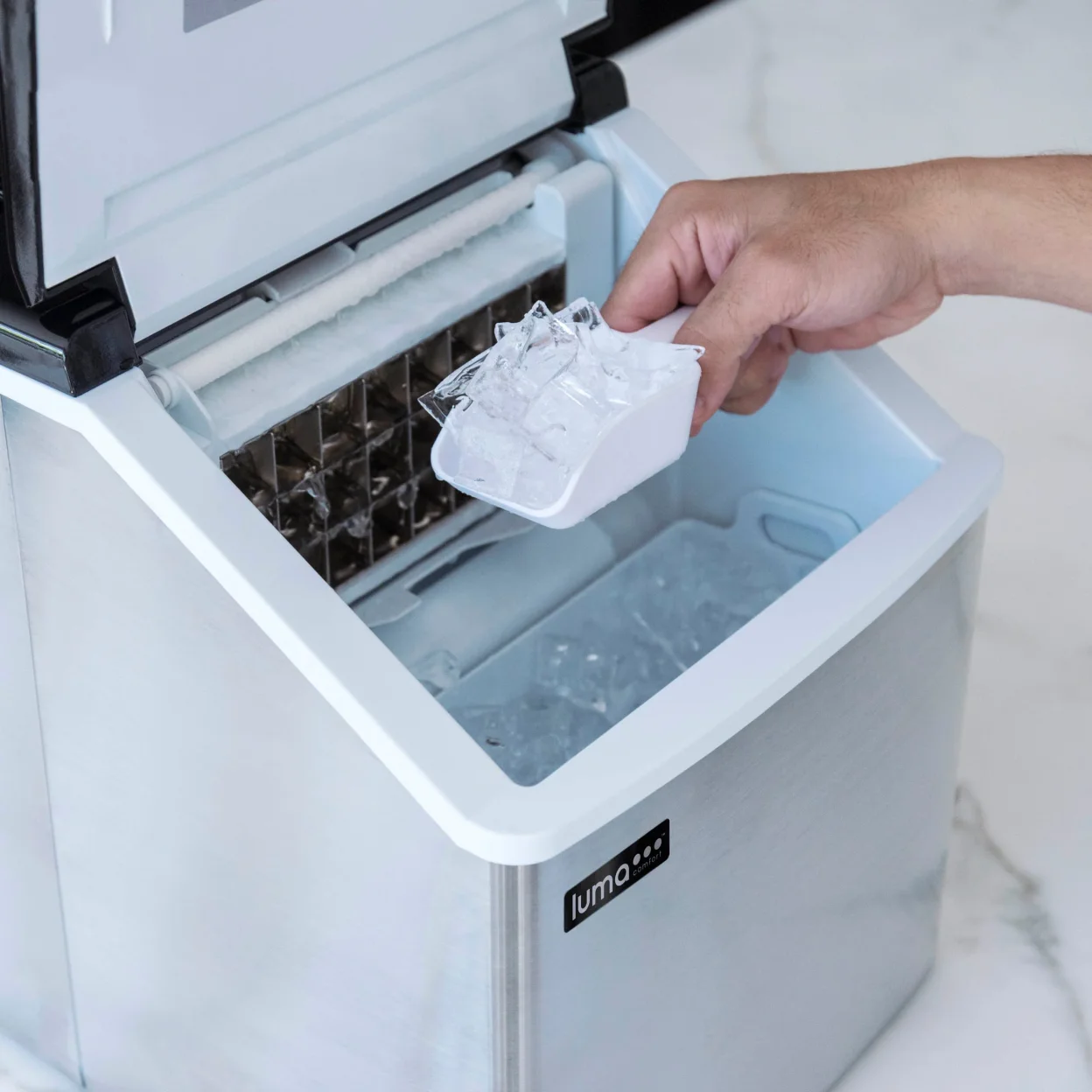 Luma Comfort Countertop Clear Ice Maker, 28 lbs. of Ice a Day with Easy to Clean BPA-Free Parts