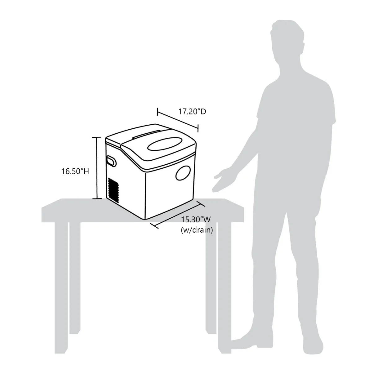 Newair Countertop Ice Maker, 50 lbs. of Ice a Day, 3 Ice Sizes and Easy to Clean BPA-Free Parts