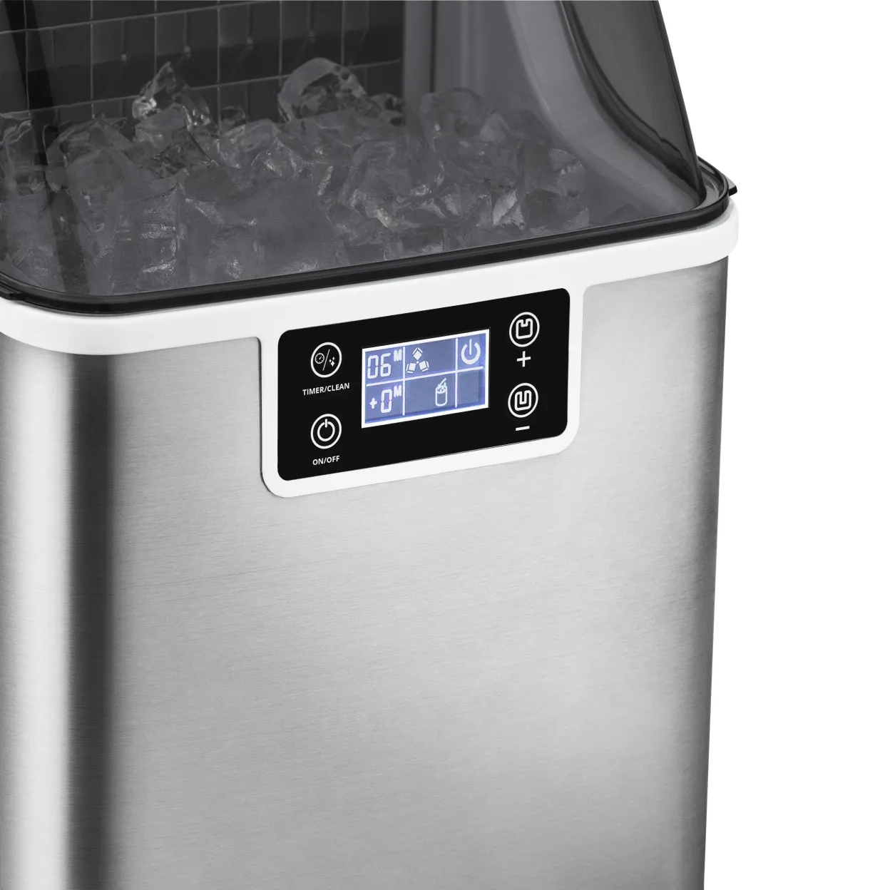 Newair Countertop Clear Ice Maker, 45 lbs. of Ice a Day with FrozenFallTM Technology, Custom Ice Thickness Settings, 1-Gallon Water Bottle Dispenser, 24-Hour Timer, Automatic Self-Cleaning Function, BPA-Free Parts and Oversized Ice Viewing Window