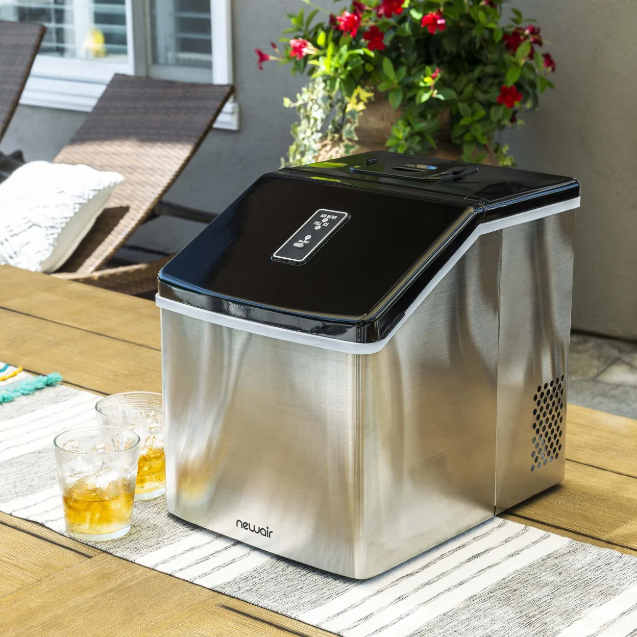 Newair Countertop Clear Ice Maker, 40 lbs. of Ice a Day with Easy to Clean BPA-Free Parts